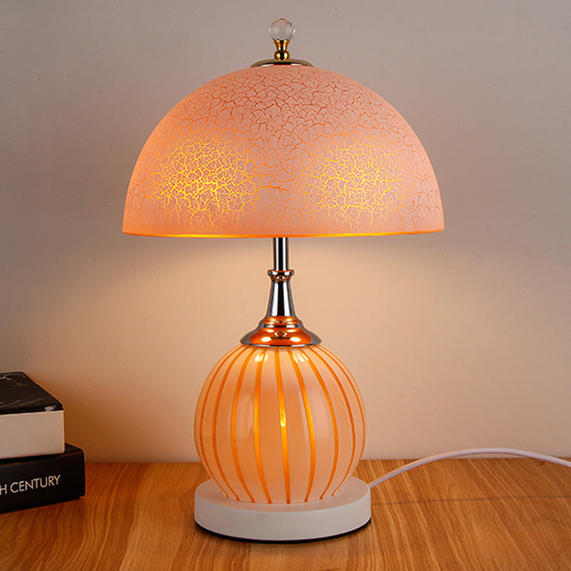 Dome Glass Nightstand Lamp Minimalist 2-Light Table Lighting for Living Room