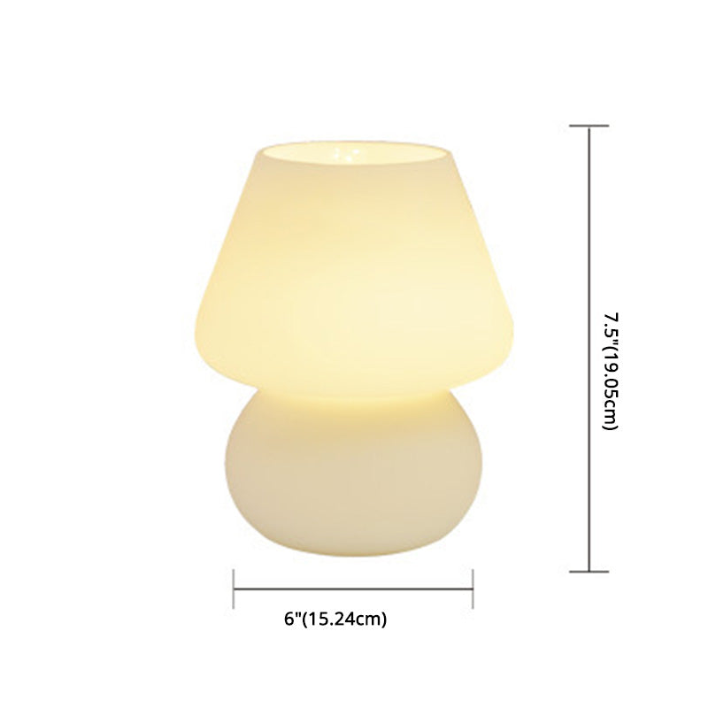 5.9" Wide Mushroom Shaped Mini Table Lamp Modern Style Glass Nightstand Light for Bedroom