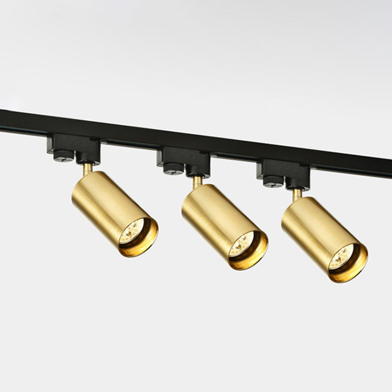 Nordic Cylindrical Metal Track Spotlights Semi Flush/Flush Ceiling Track Lighting for Foyer