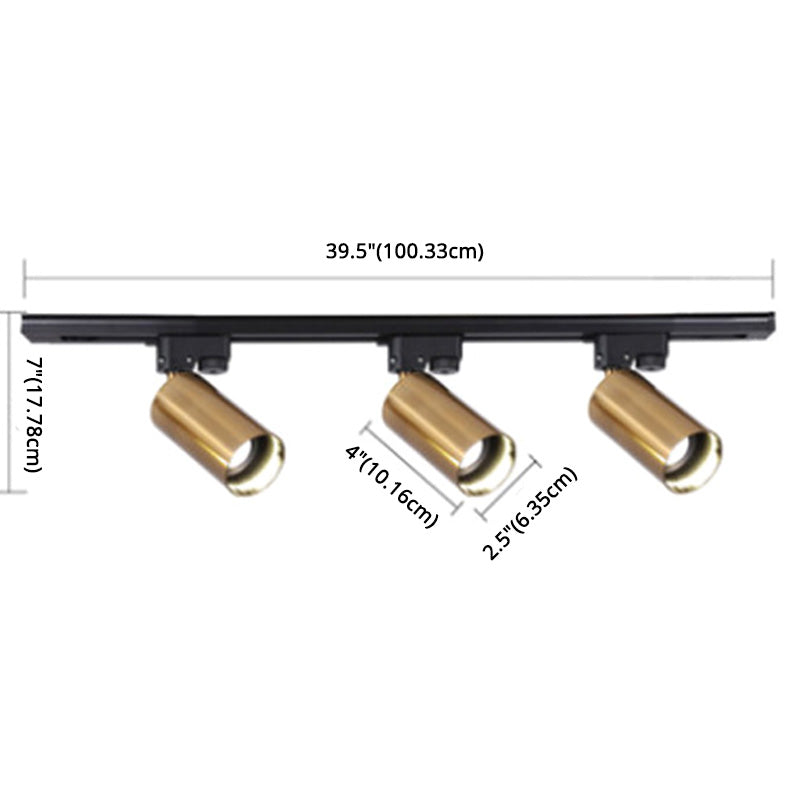 Nordic Cylindrical Metal Track Spotlights Semi Flush/Flush Ceiling Track Lighting for Foyer