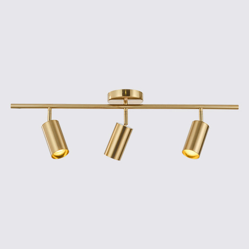 Nordic Cylindrical Metal Track Spotlights Semi Flush/Flush Ceiling Track Lighting for Foyer