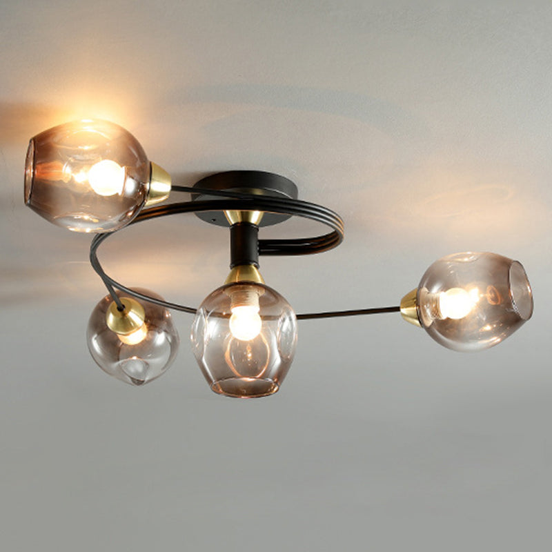 Glass Shaded Ceiling Mount Light Fixture Minimalist Semi Flush Mount Ceiling Fixture