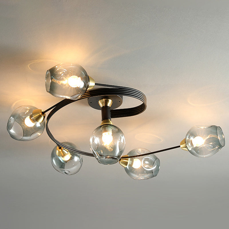 Glass Shaded Ceiling Mount Light Fixture Minimalist Semi Flush Mount Ceiling Fixture