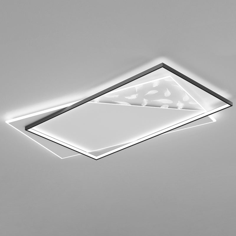 Geometrische Lobby-Feder-LED-Deckenleuchte im modernen Luxusstil, versetzte Acryl-Deckenleuchte