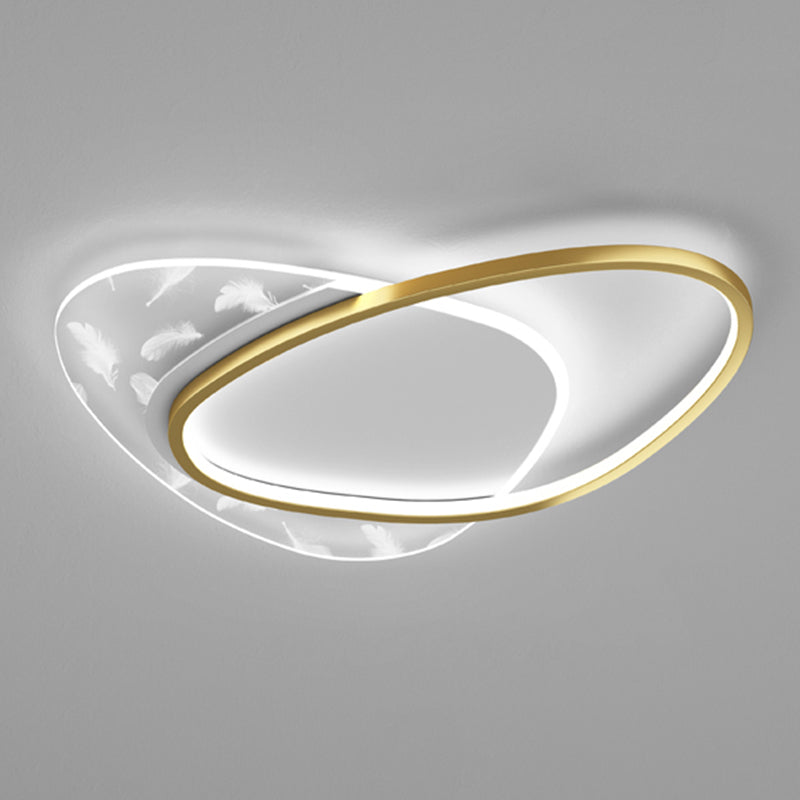 Verspreid ovale LED-plafondlamp in moderne eenvoud, smeedijzeren plafondarmatuur voor binnenruimtes