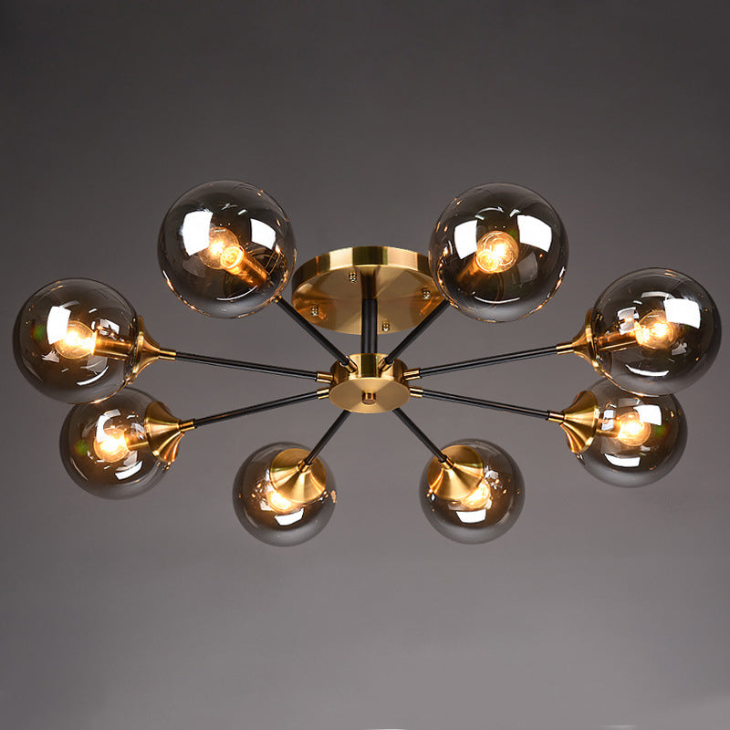 Globe Semi Flush Mount Lighting Minimalist Glass Dinning Room Semi Mount Lighting