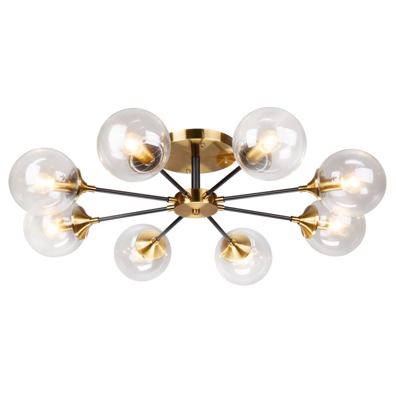 Globe Semi Flush Mount Lighting Minimalist Glass Dinning Room Semi Mount Lighting