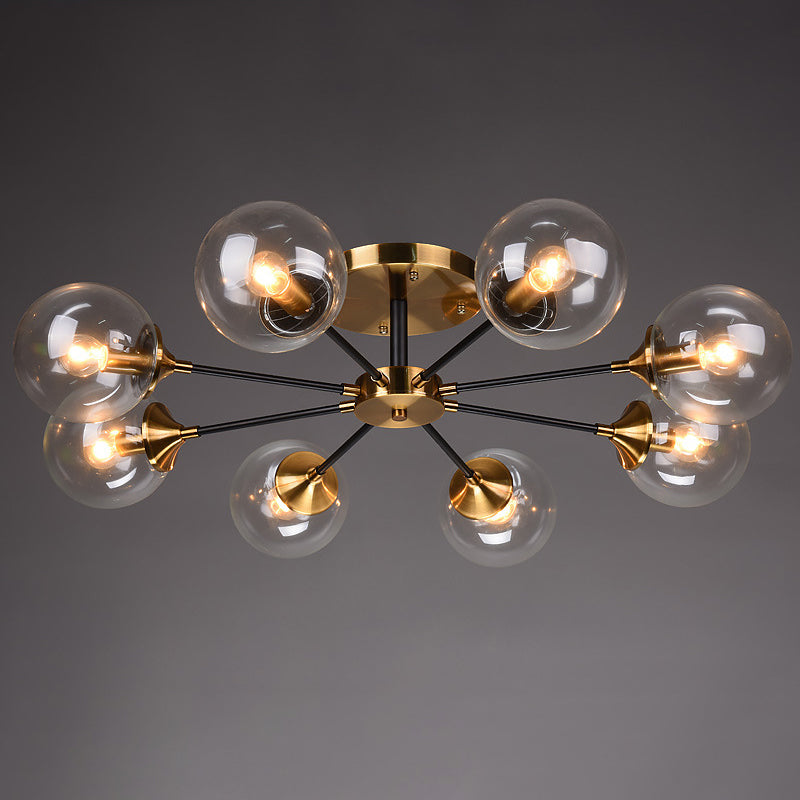 Globe Semi Flush Mount Lighting Minimalist Glass Dinning Room Semi Mount Lighting