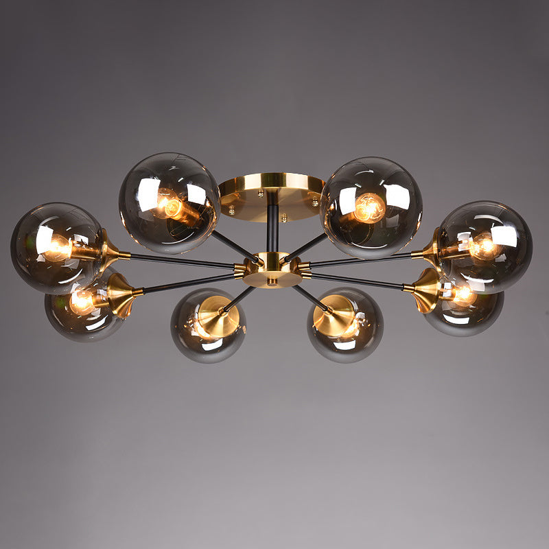 Globe Semi Flush Mount Lighting Minimalist Glass Dinning Room Semi Mount Lighting
