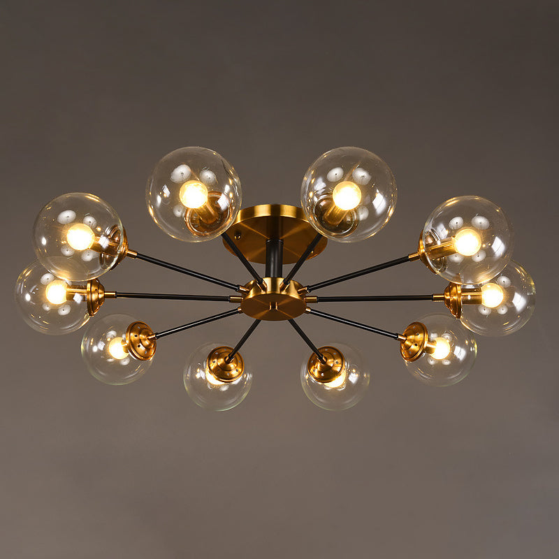 Globe Semi Flush Mount Lighting Minimalist Glass Dinning Room Semi Mount Lighting