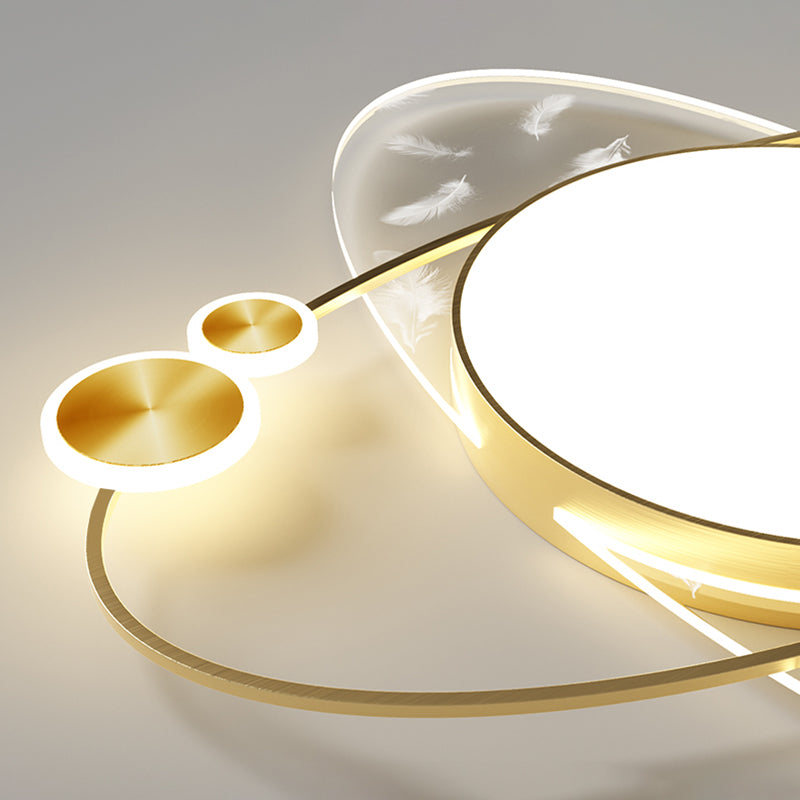 Luce a soffitto a led con piuma oblunga in stile moderno a filo acrilico con ombra acrilica