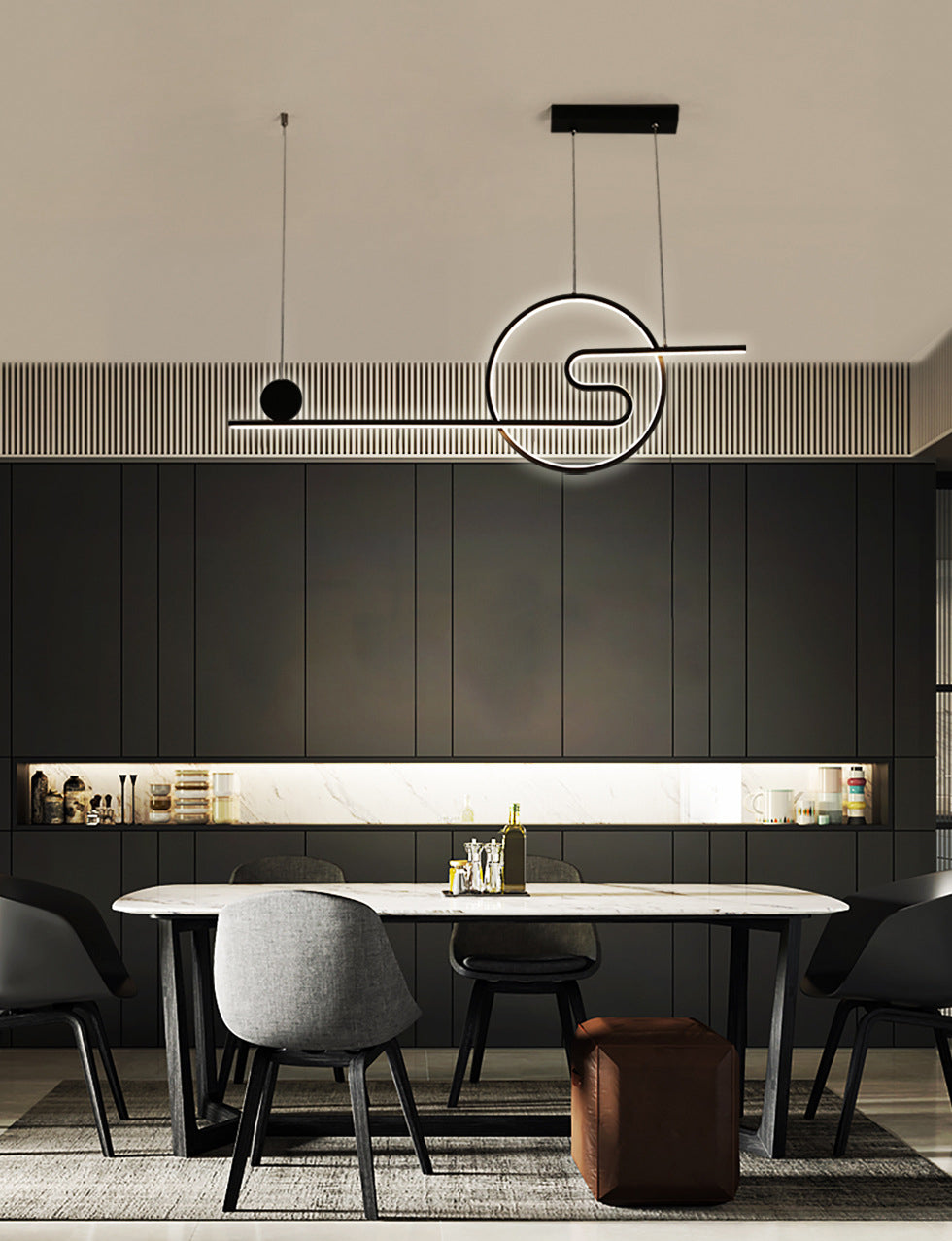 Ring Island Lighting Fixtures Acrylic Modern Simplicity Island Lighting Ideas for Restaurant