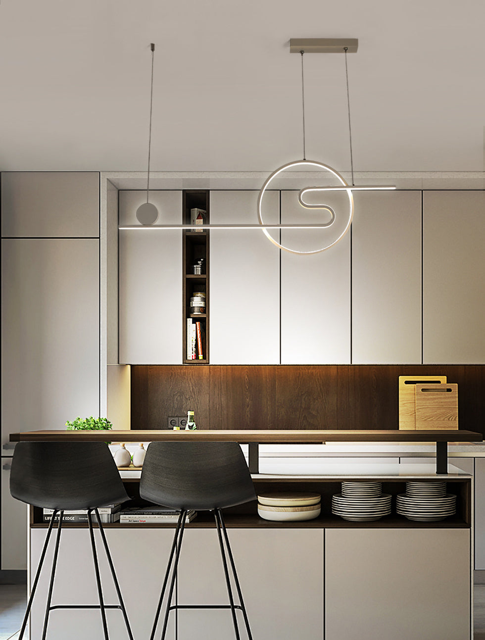 Ring Island Lighting Fixtures Acrylic Modern Simplicity Island Lighting Ideas for Restaurant