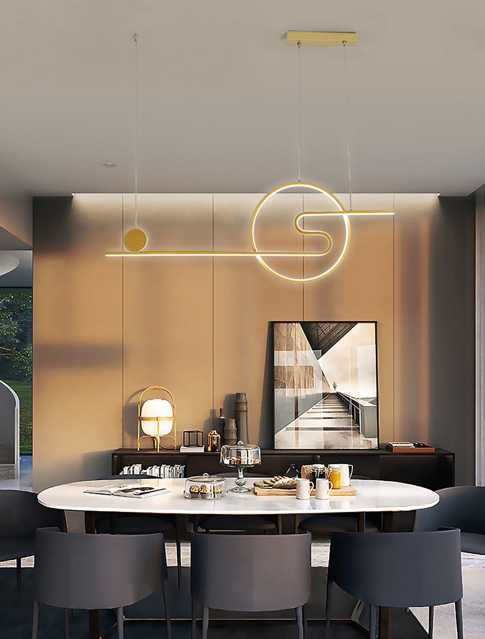 Ring Island Lighting Fixtures Acrylic Modern Simplicity Island Lighting Ideas for Restaurant