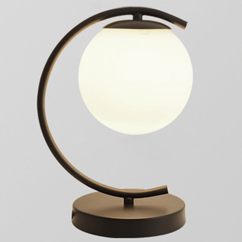 Verre de lampe de table sphérique moderne 1 lumière de table légère