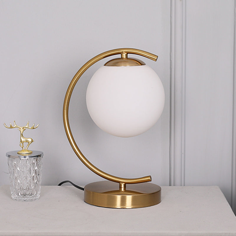 Verre de lampe de table sphérique moderne 1 lumière de table légère