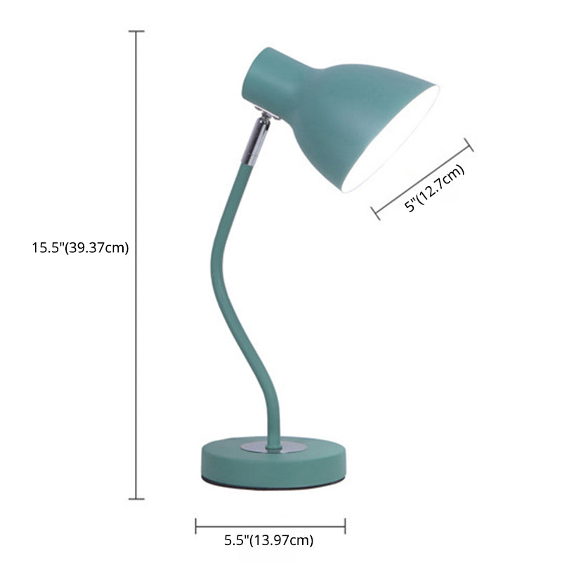 Lámpara de mesa de tono de domo de estilo macarrón nórdico Diseño de brazo ajustable de metal Luz de noche de 1 luces