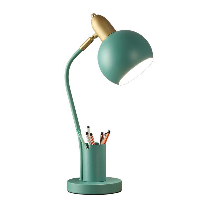 4 couleurs de style macaron en option lampe de bureau en métal dôme d'études d'études d'éclairage de la salle avec conception du porte-stylo