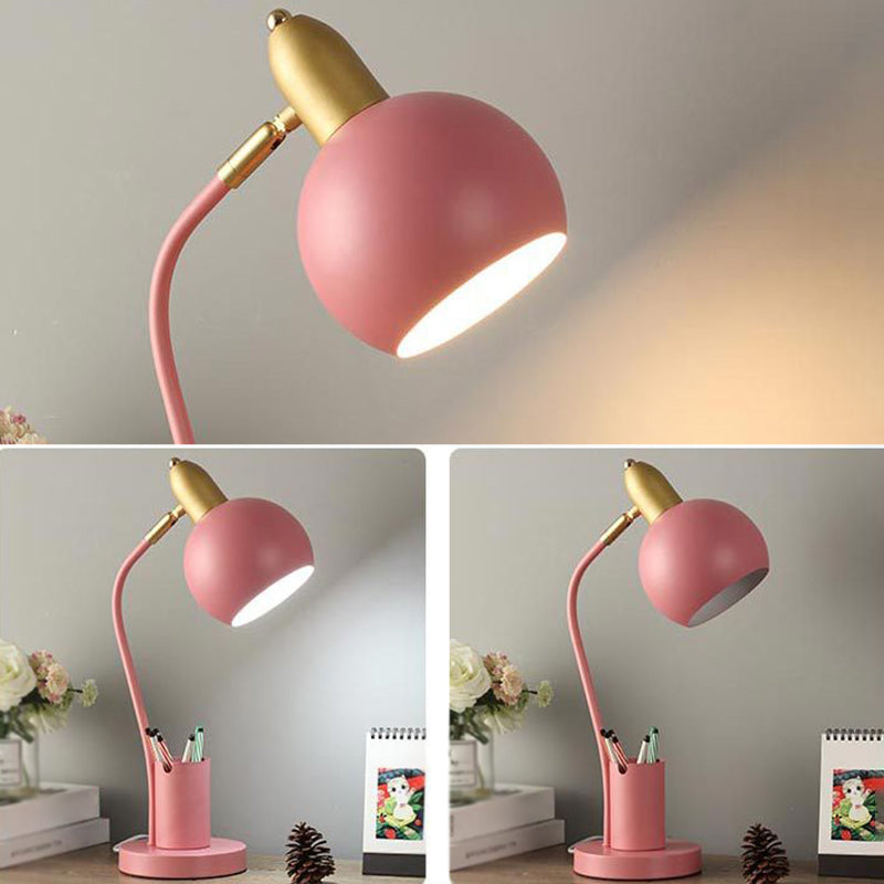 4 colori opzionale in stile macelare da scrivania in metallo a cupola a cupola che studia l'illuminazione della camera con design del supporto a penna