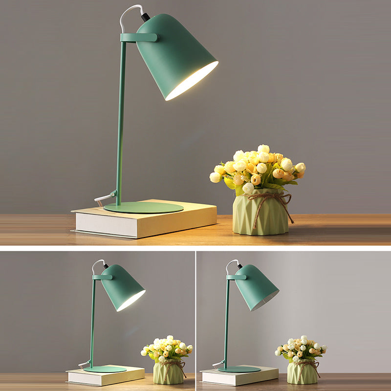 Lampada da tavolo da tavolo da tavolo in stile da 13,7 "sfumatura a campana in metallo semplicità di lettura di lettura per camera da letto