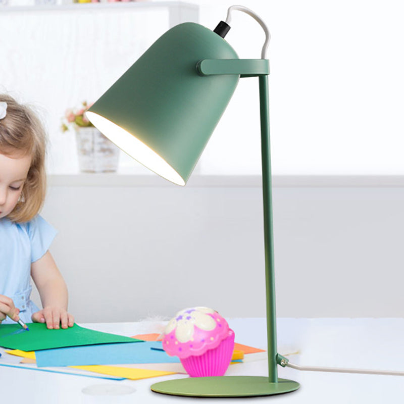 Lampada da tavolo da tavolo da tavolo in stile da 13,7 "sfumatura a campana in metallo semplicità di lettura di lettura per camera da letto