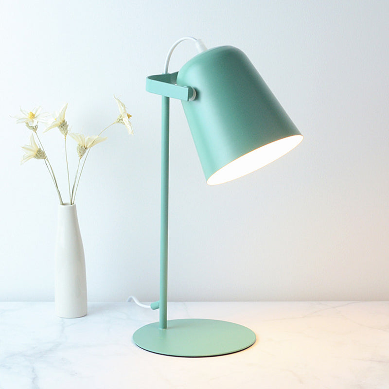 Bell Shade Nordic Style Mini Table Table Lampe 12,5 "Hauteur de lecture de lite de lecture avec base ronde en métal