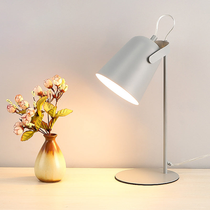 Bell Shade Nordic Style Mini Table Table Lampe 12,5 "Hauteur de lecture de lite de lecture avec base ronde en métal