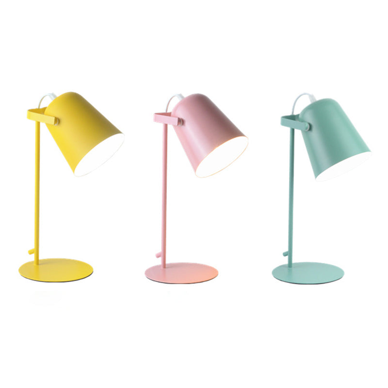 Bell Shade Nordic Style Mini Table Table Lampe 12,5 "Hauteur de lecture de lite de lecture avec base ronde en métal