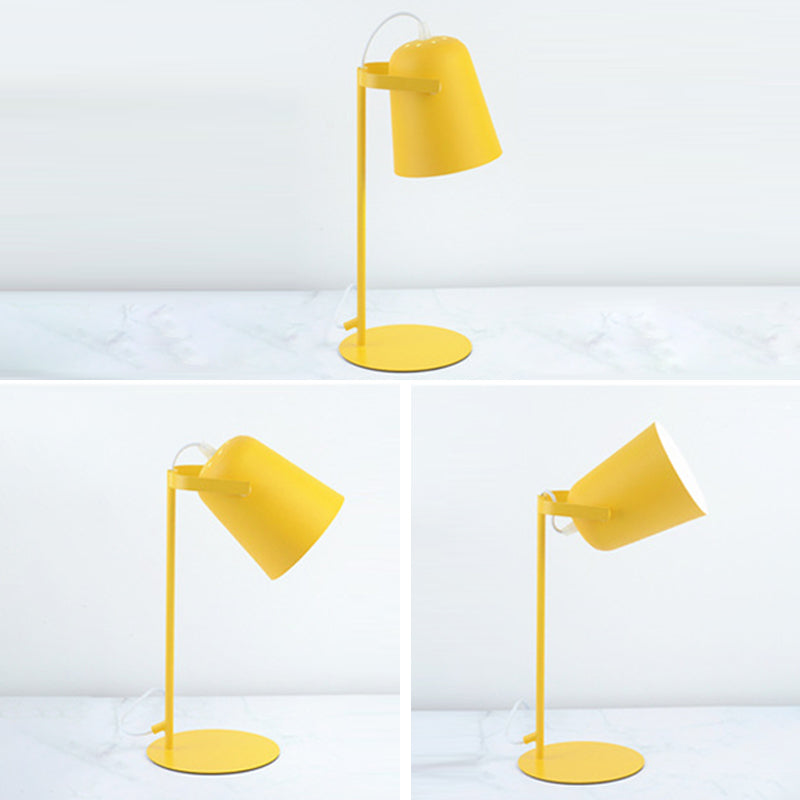 Bell Shade Nordic Style Mini Table Table Lampe 12,5 "Hauteur de lecture de lite de lecture avec base ronde en métal