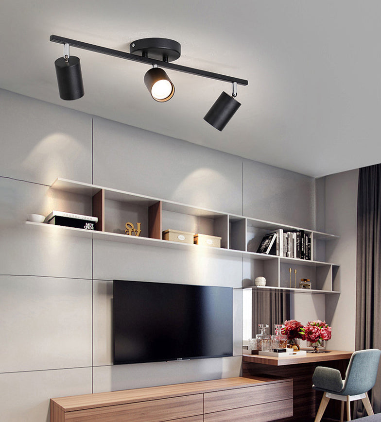 Nordic Zylindrische Metall Track Spotlights Semi Flush Ceiling Track Lighting für Foyer und Cloakroom