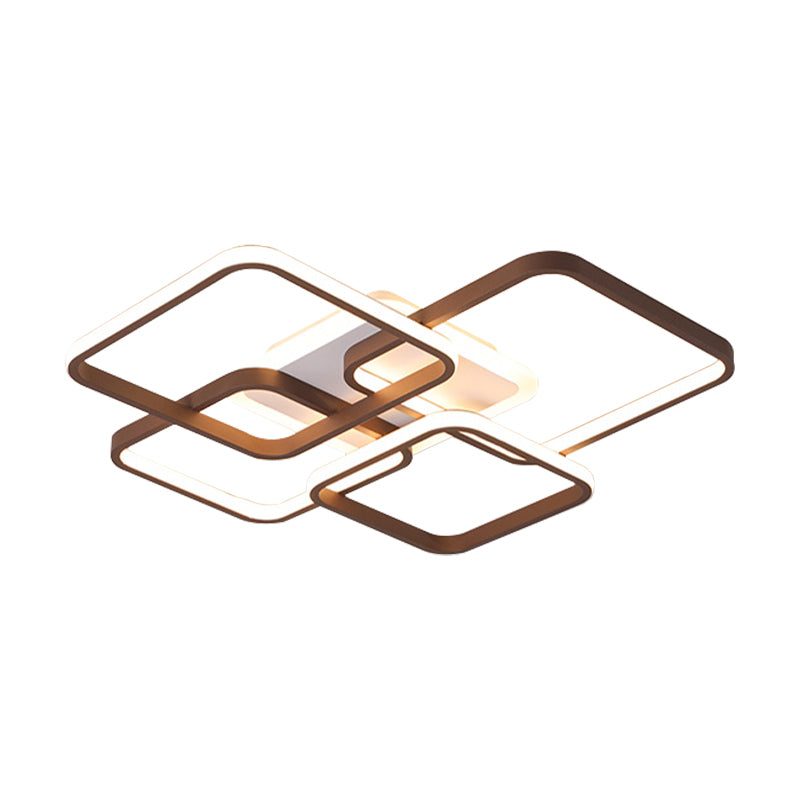 Traverse Flush Light Minimalist Acrylic 4/7 Heads 23.5"/35.5" Wide Brown Close to Ceiling Lamp in Warm/White Light