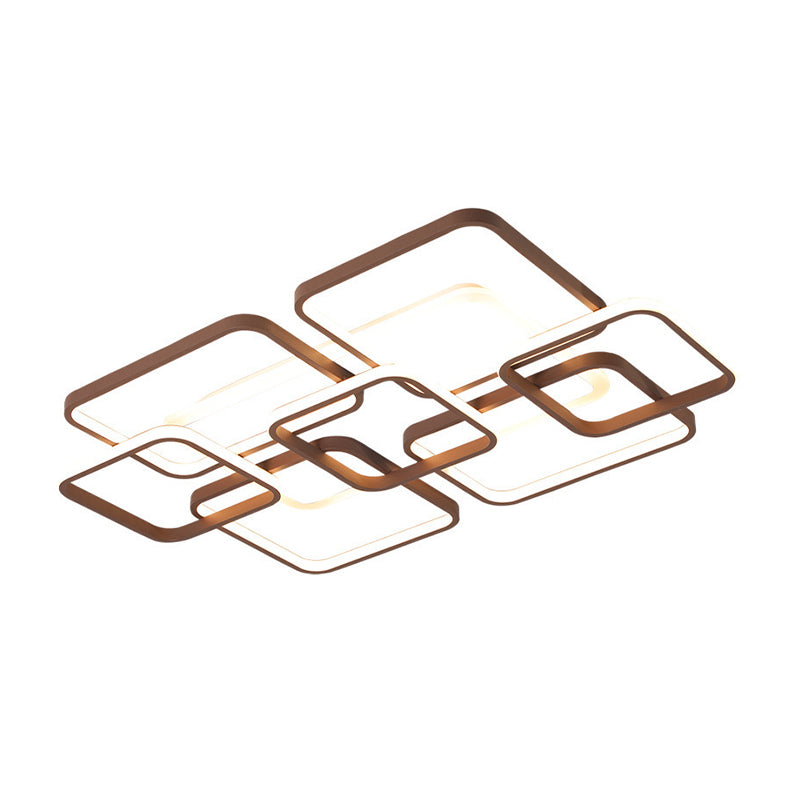 Traverse Flush Light Minimalist Acrylique 4/7 Heads 23,5 "/35.5" Wide Brown Close to Ceiling Lamp in Warm / White Light