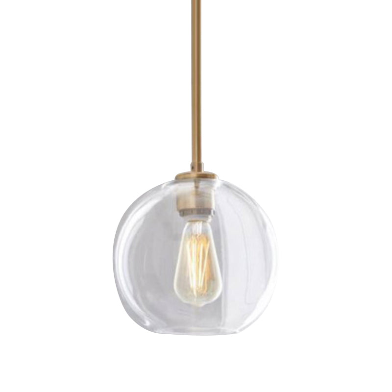 Clear Glass Globe Ceiling Pendant Light Contemporary 1 Light 8"/10"/12" Wide Hanging Lamp