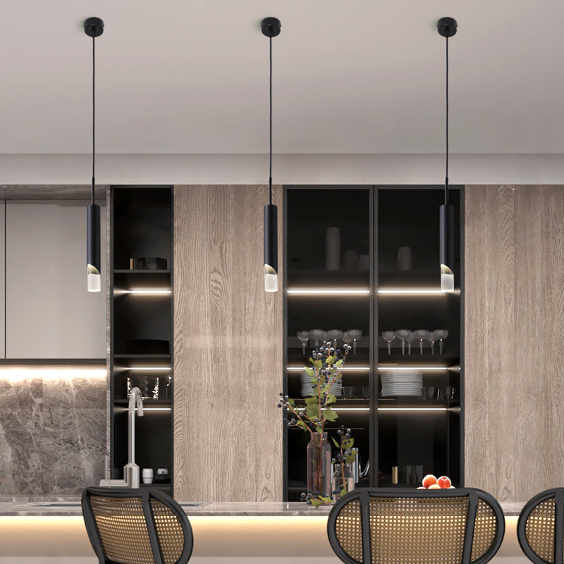 Modern Minimalist Style Tubes Pendant Lighting Fixtures Acrylic 1 Light Ceiling Lamp