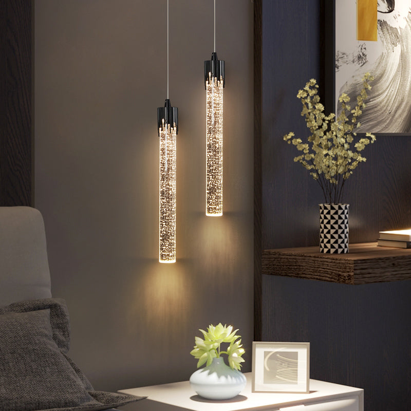 Modern Minimalist Style Tubes Pendant Lighting Fixtures Crystal Ceiling Lamp for Living Room