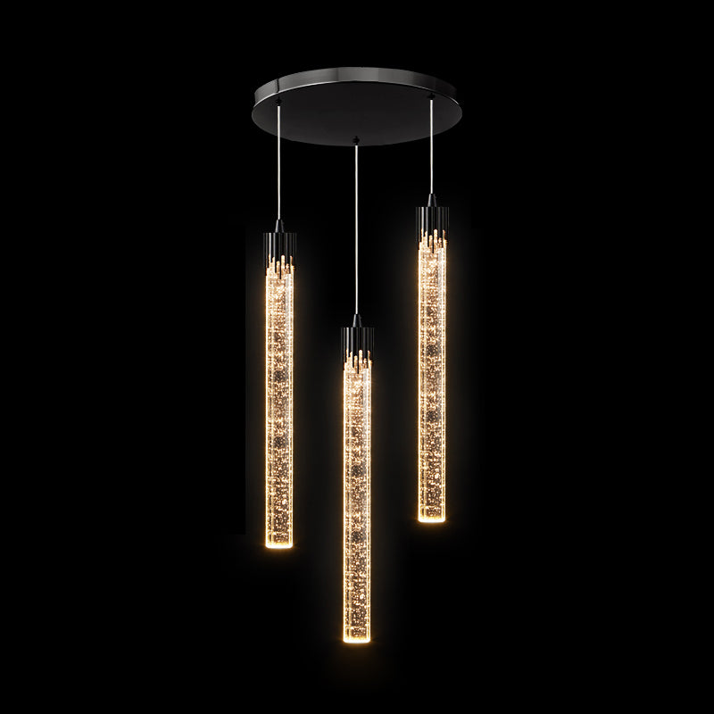 Modern Minimalist Style Tubes Pendant Lighting Fixtures Crystal Ceiling Lamp for Living Room