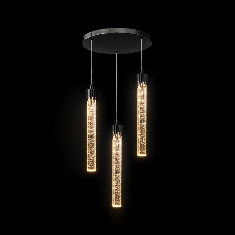Modern Minimalist Style Tubes Pendant Lighting Fixtures Crystal Ceiling Lamp for Living Room