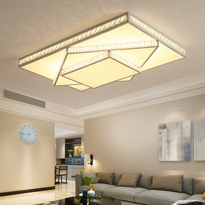 Stagger Geometric LED Ceiling Light in Modern Creative Style Crystal Flush Mount with Acrylic Shade