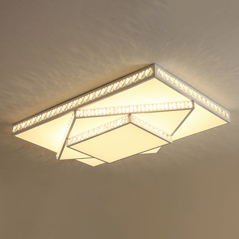 Stagger Geometric LED Ceiling Light in Modern Creative Style Crystal Flush Mount with Acrylic Shade