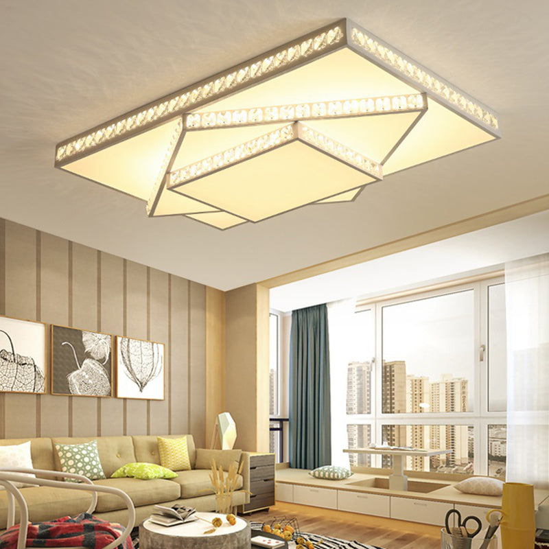 Stagger Geometric LED Ceiling Light in Modern Creative Style Crystal Flush Mount with Acrylic Shade