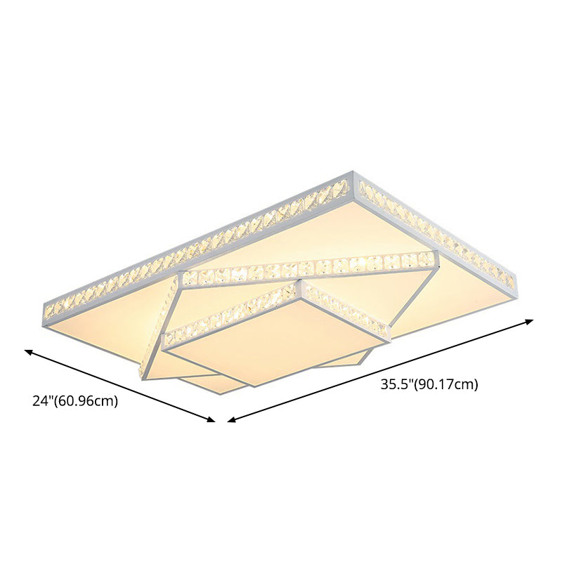 Stagger Geometric LED Ceiling Light in Modern Creative Style Crystal Flush Mount with Acrylic Shade