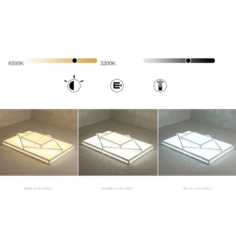 Stagger Geometric LED Ceiling Light in Modern Creative Style Crystal Flush Mount with Acrylic Shade