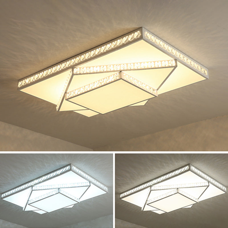 Stagger Geometric LED Ceiling Light in Modern Creative Style Crystal Flush Mount with Acrylic Shade