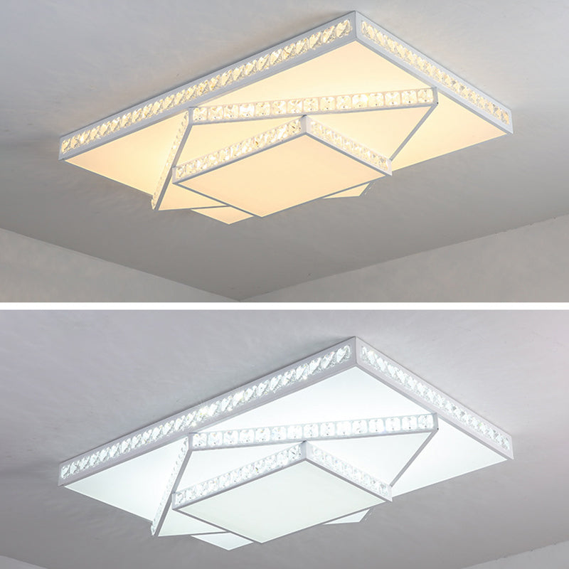 Stagger Geometric LED Ceiling Light in Modern Creative Style Crystal Flush Mount with Acrylic Shade