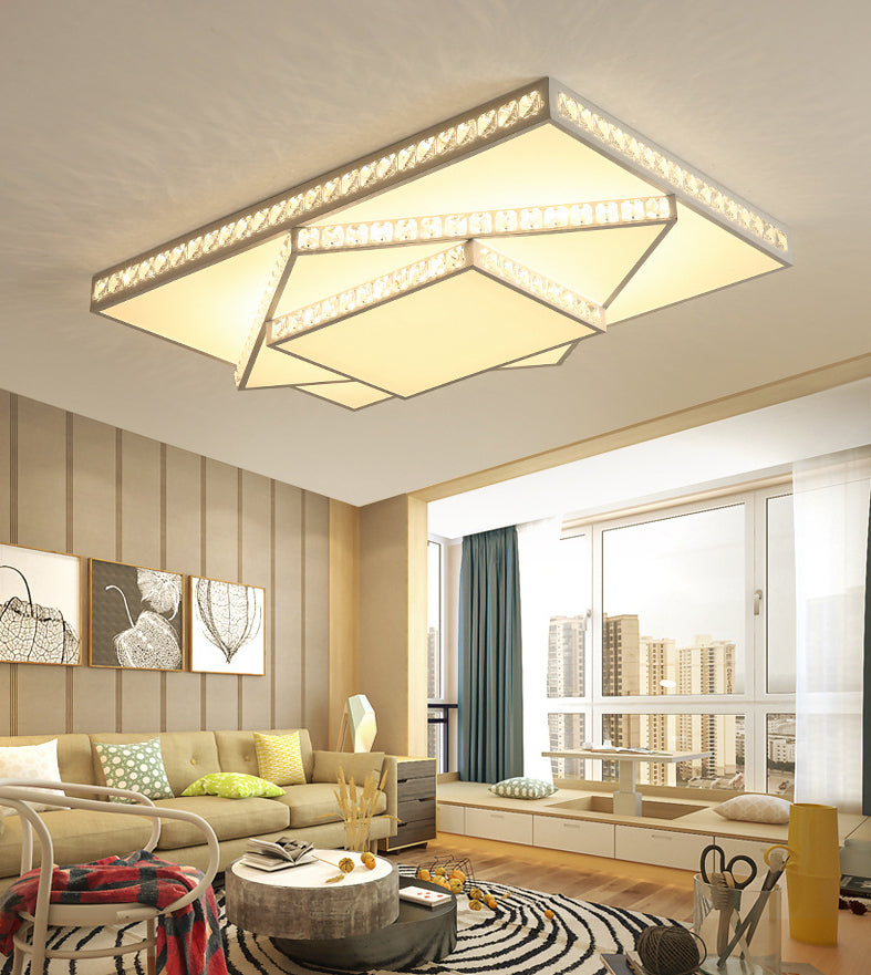 Stagger Geometric LED Ceiling Light in Modern Creative Style Crystal Flush Mount with Acrylic Shade