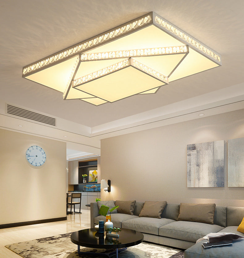 Stagger Geometric LED Ceiling Light in Modern Creative Style Crystal Flush Mount with Acrylic Shade