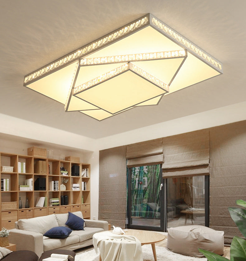 Stagger Geometric LED Ceiling Light in Modern Creative Style Crystal Flush Mount with Acrylic Shade