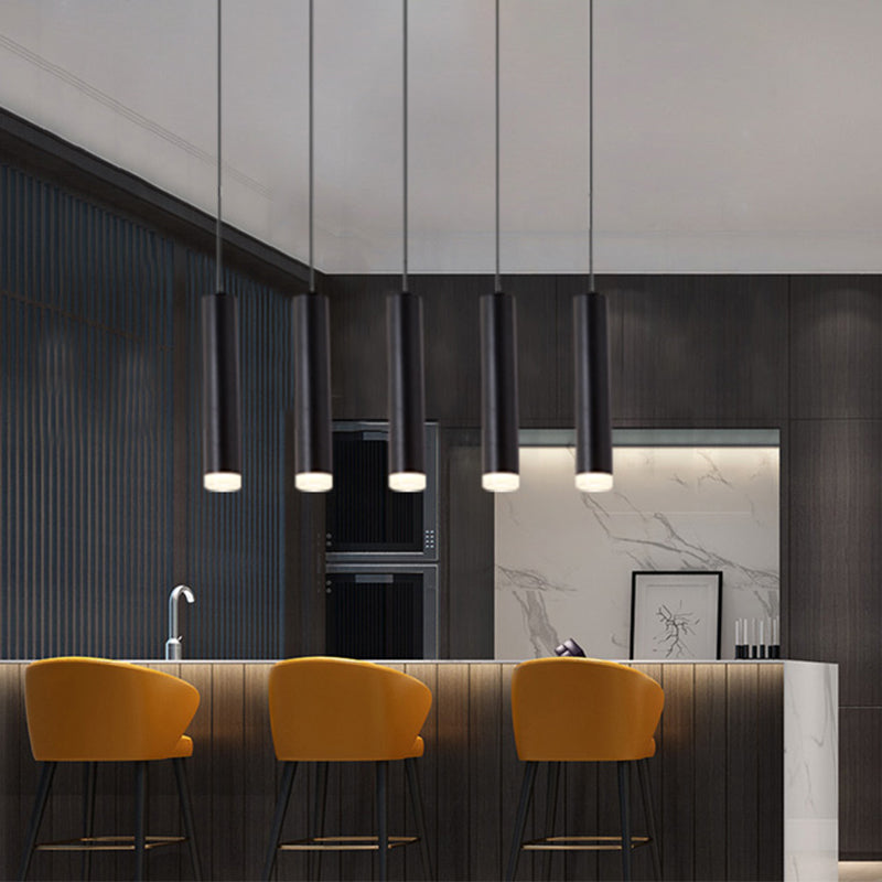 Modern Tubes Pendant Lighting Fixtures Acrylic 1 Light Hanging Lamps for Dinning Room