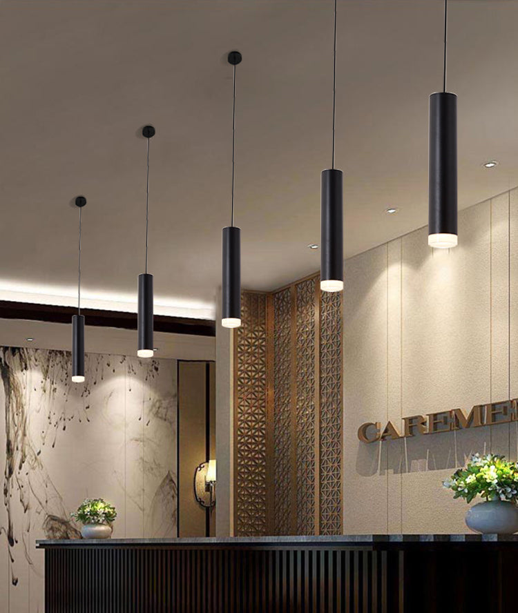 Modern Tubes Pendant Lighting Fixtures Acrylic 1 Light Hanging Lamps for Dinning Room