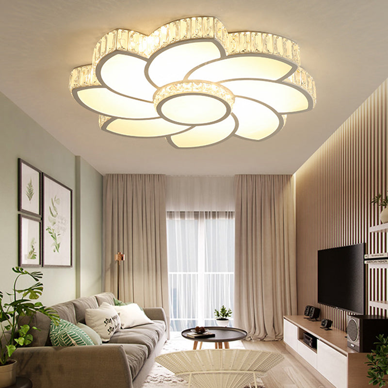 Modern luxury style salon acrylique encastré Floral Crystal LED plafonnier fixations